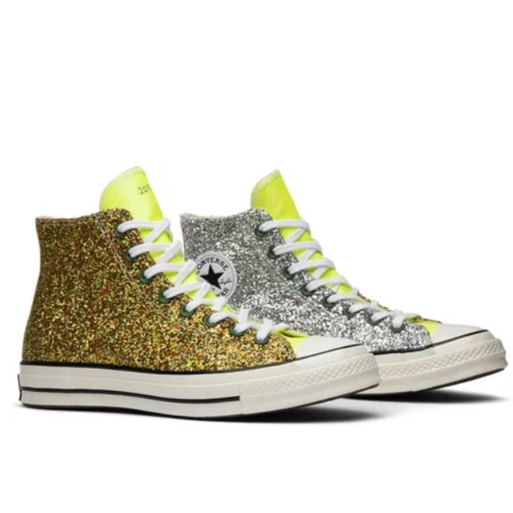 JW Anderson x Converse 70 Hi Glitter Pack Gold & Silver High-Top Sneakers